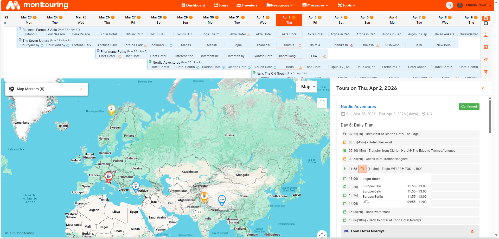 Monitouring proactive monitoring view with alerts and trip intelligence