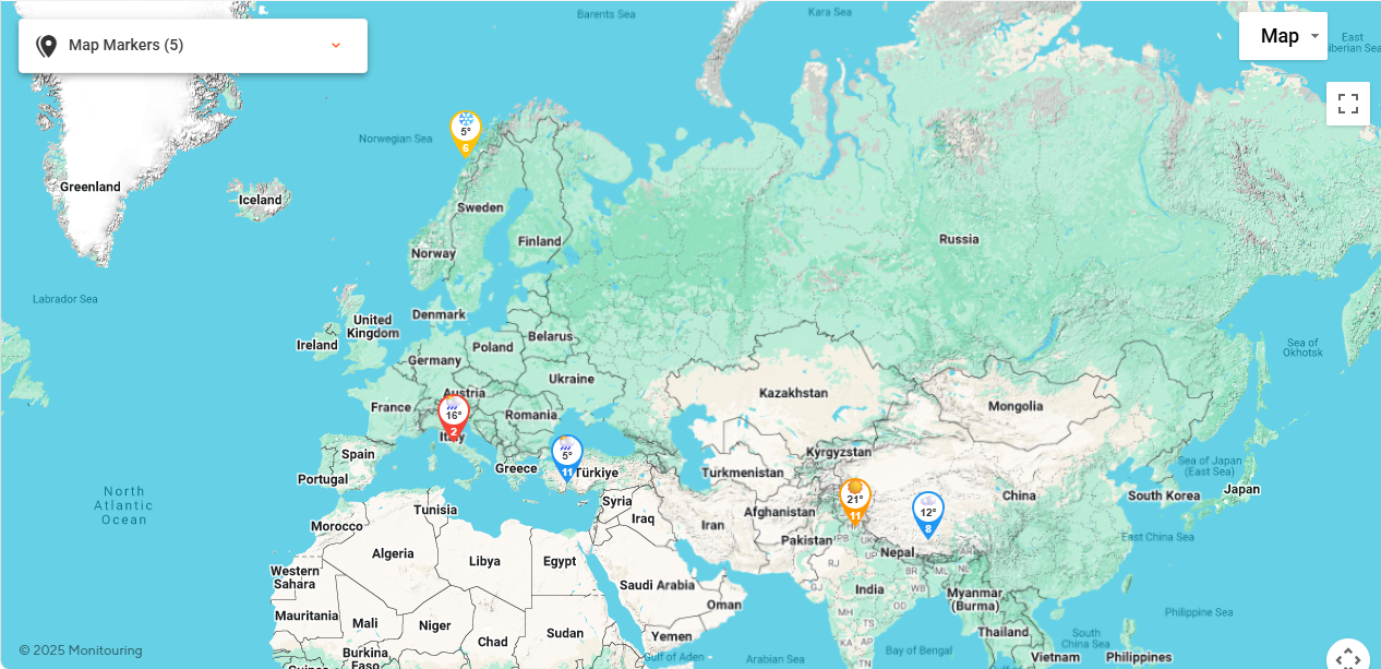 Monitouring timeline view showing live tours and tracking context